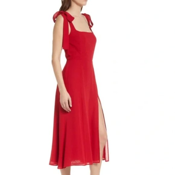 Reformation Red Midi Dress - Picture 2 of 6